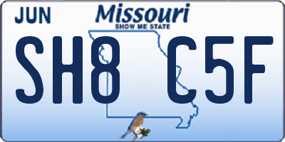 MO license plate SH8C5F