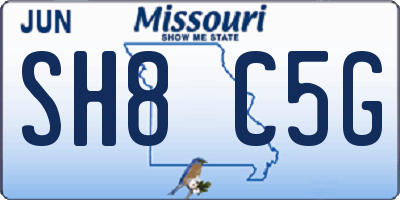 MO license plate SH8C5G