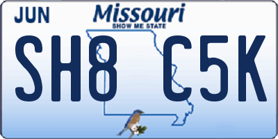 MO license plate SH8C5K