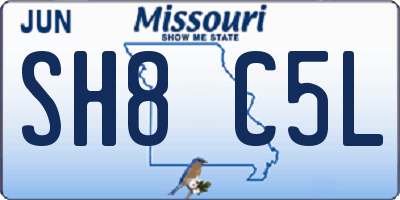 MO license plate SH8C5L