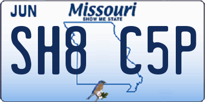 MO license plate SH8C5P