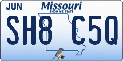MO license plate SH8C5Q