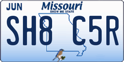 MO license plate SH8C5R