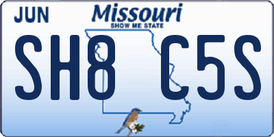 MO license plate SH8C5S