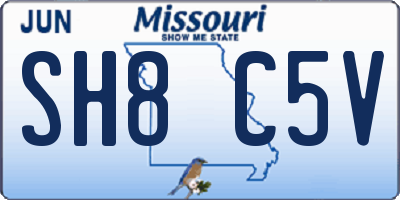 MO license plate SH8C5V