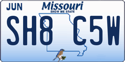 MO license plate SH8C5W