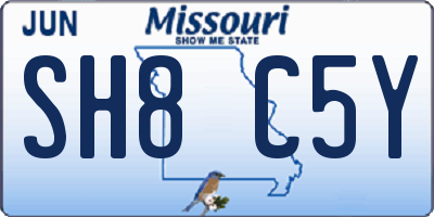 MO license plate SH8C5Y