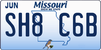 MO license plate SH8C6B