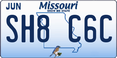 MO license plate SH8C6C