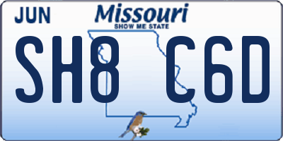 MO license plate SH8C6D