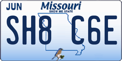 MO license plate SH8C6E
