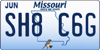 MO license plate SH8C6G