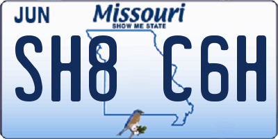 MO license plate SH8C6H