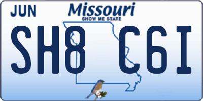 MO license plate SH8C6I
