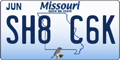 MO license plate SH8C6K