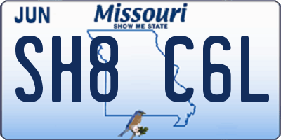 MO license plate SH8C6L