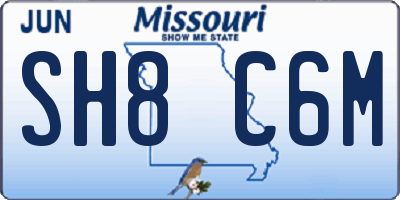 MO license plate SH8C6M