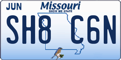 MO license plate SH8C6N