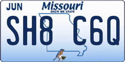 MO license plate SH8C6Q