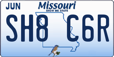 MO license plate SH8C6R