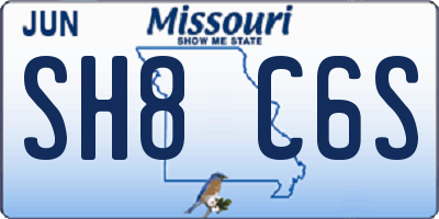 MO license plate SH8C6S