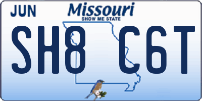 MO license plate SH8C6T