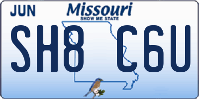 MO license plate SH8C6U