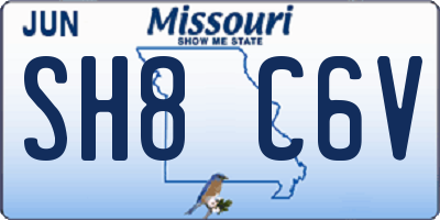 MO license plate SH8C6V