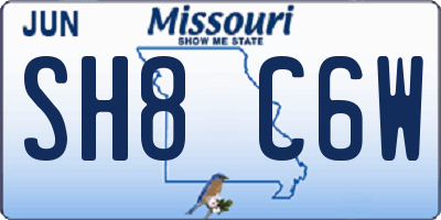 MO license plate SH8C6W