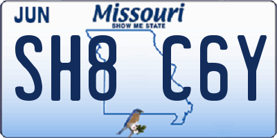 MO license plate SH8C6Y