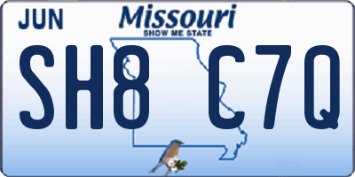 MO license plate SH8C7Q