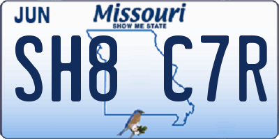 MO license plate SH8C7R