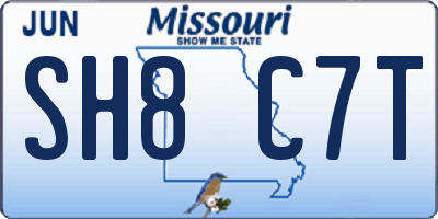 MO license plate SH8C7T
