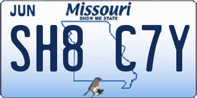 MO license plate SH8C7Y