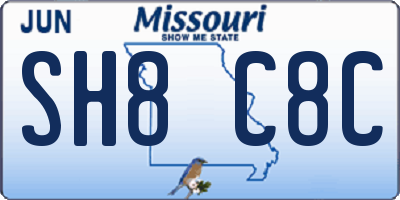 MO license plate SH8C8C