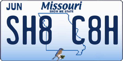 MO license plate SH8C8H