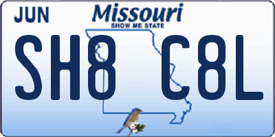MO license plate SH8C8L