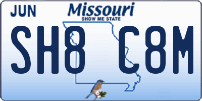 MO license plate SH8C8M
