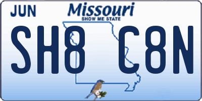 MO license plate SH8C8N