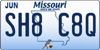 MO license plate SH8C8Q