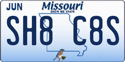 MO license plate SH8C8S