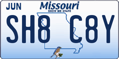 MO license plate SH8C8Y