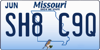 MO license plate SH8C9Q
