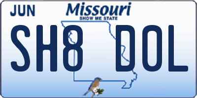 MO license plate SH8D0L