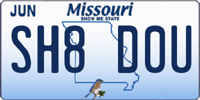MO license plate SH8D0U