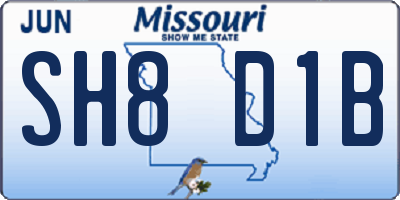 MO license plate SH8D1B