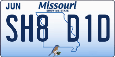 MO license plate SH8D1D
