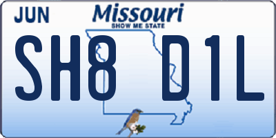 MO license plate SH8D1L