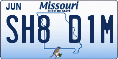 MO license plate SH8D1M