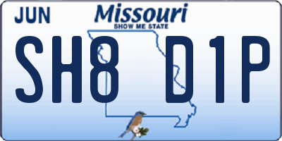 MO license plate SH8D1P